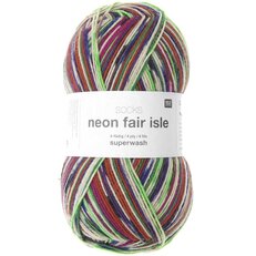 Socks Fair Isle Neon Rico