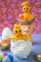 Haakpakket kuikens met eieren