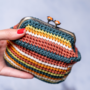 Haakpakket portemonneetje stripes rechte beugel