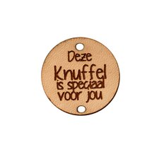 Leren label 2,5cm Deze knuffel is speciaal voor jou