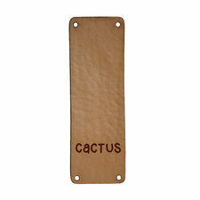 Leren label 9x3cm Cactus