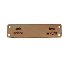 Leren label 6x1,5 cm Little prince born in 2020