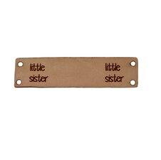 Leren label 6x1,5 cm Little sister