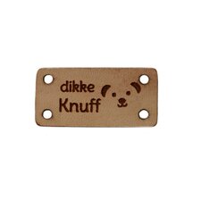 Leren label 3x1,5 cm Dikke knuff beertje