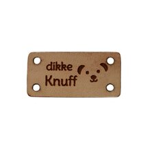 Leren label 3x1,5 cm Dikke knuff beertje