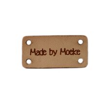 Leren label 3x1,5 cm Made by moeke