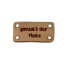 Leren label 3x1,5 cm Gemaakt door moeke