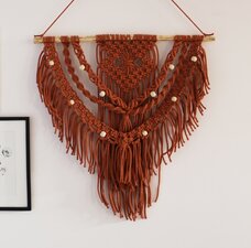 Wandhanger macramé terra
