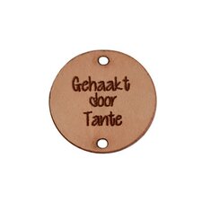 Leren label 2,5cm Gehaakt door Tante