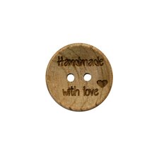 Houten knoop 2cm Handmade with love