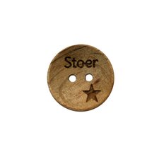 Houten knoop 2cm Stoer met ster