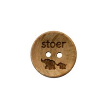 Houten knoop 2cm Stoer met olifantjes