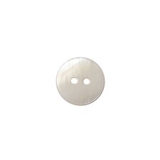 Witte platte schelp knoop 12,5mm