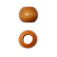 Houten kraal lichtbruin 20 mm met groot gat