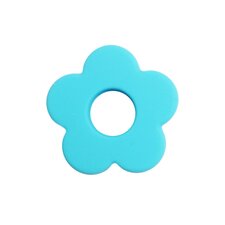 Siliconen bloemkraal turquoise