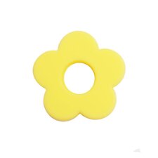Siliconen bloemkraal lichtgeel