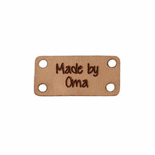Leren label 2,5x1 cm Made by Oma