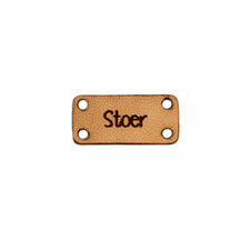 Leren label 1x1,8 cm Stoer