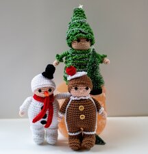 Haakpakket-Kerstboom-, Sneeuwpop- en GIngerbread mannetjes