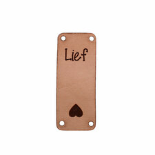 Leren label 5x2cm Lief