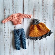Haakpatroon Amilishly kledingset casual day outfit voor Elsa, Malaika & Malu