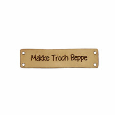 Leren label 6x1,5 cm Makke troch beppe