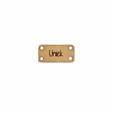 Leren label 1x1,8 cm Uniek