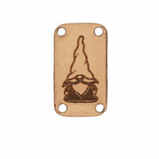 Leren label 3x1,5 cm Gnome