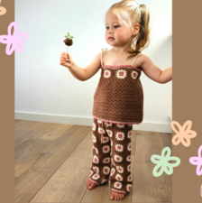 Haakpakket meisjes setje granny square