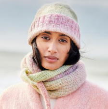 Breipakket sjaaltje en muts Painted Power 