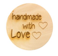 Houten knoop 3.5cm Handmade with love