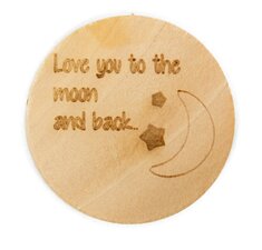 Houten knoop 3.5cm Love you to the moon and back