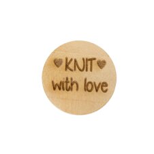 Houten knoop 2cm Knit with love