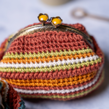 Haakpakket portemonneetje stripes