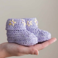 Haakpakket little flower babyslofjes