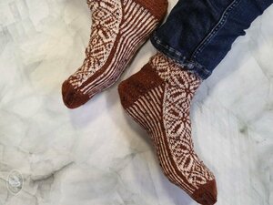 Breipakket Tweed Flower sokken