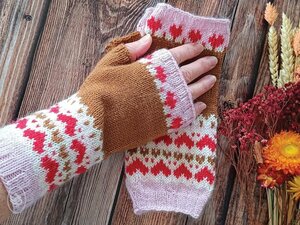 Breipakket Love in the stitches polswarmers