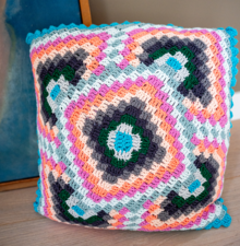 Workshop Softfun kussen Bargello haken