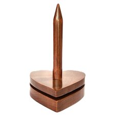 Houten draaischijf, garen dispenser hart donker