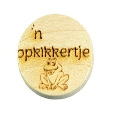 Houten knoop 2cm Opkikkertje