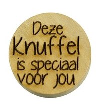 Houten knoop 2.5cm Deze knuffel is speciaal voor jou