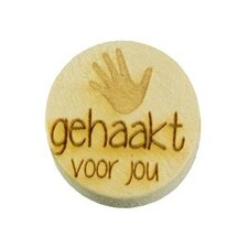 Houten knoop 2cm Hand gehaakt voor jou