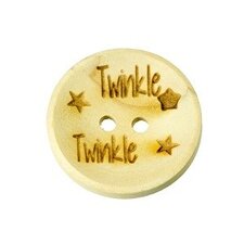 Houten knoop 2,5 cm Twinkle twinkle