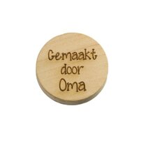 Houten knoop 2cm Gemaakt door Oma