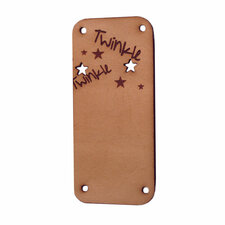 Leren label 7x3cm Twinkle Twinkle