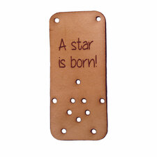 Leren label 7x3cm A star is born!