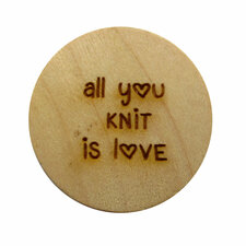 Houten knoop 3cm All you knit is love