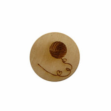 Houten knoop 2cm Bolletje wol