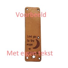 Leren labels rechthoek 7x2 cm met eigen tekst, type A