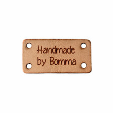 Leren label 3x1,5 cm Handmade by Bomma